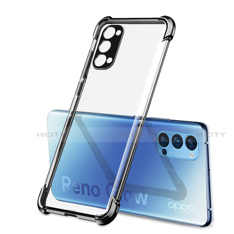 Funda Silicona Ultrafina Carcasa Transparente H01 para Oppo Reno4 Pro 5G Negro