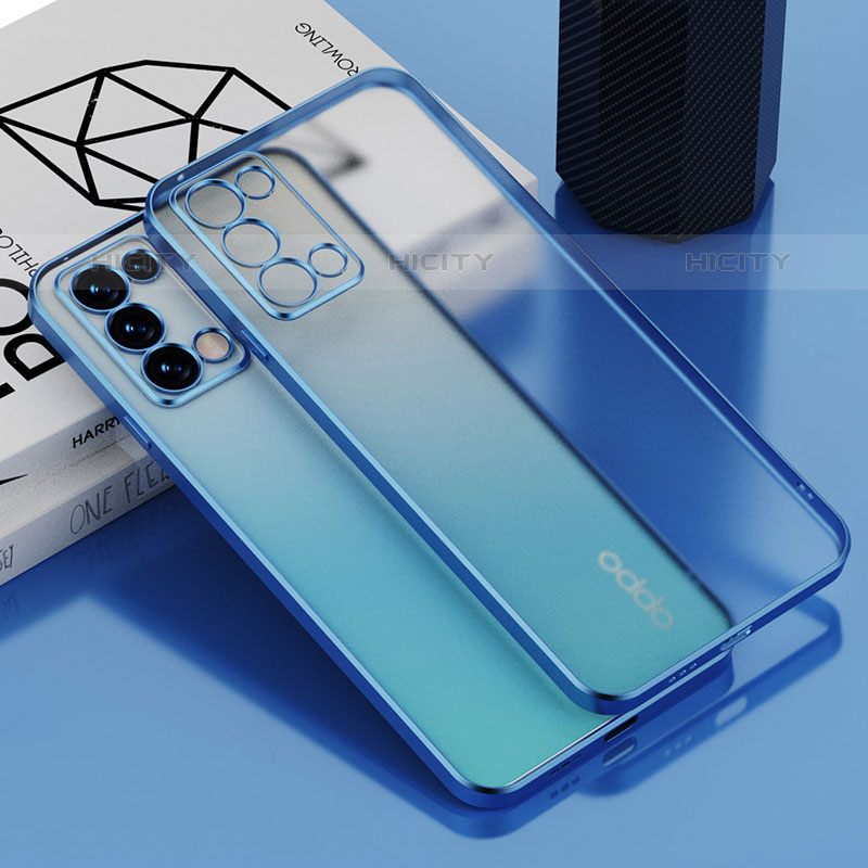 Funda Silicona Ultrafina Carcasa Transparente H01 para Oppo Reno6 Pro 5G Azul