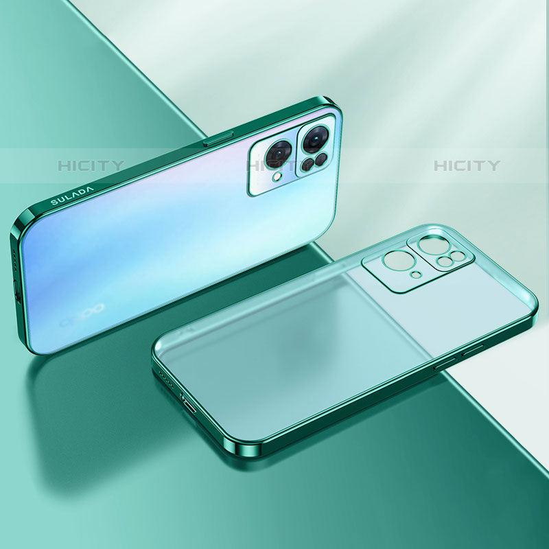 Funda Silicona Ultrafina Carcasa Transparente H01 para Oppo Reno7 Pro 5G Verde