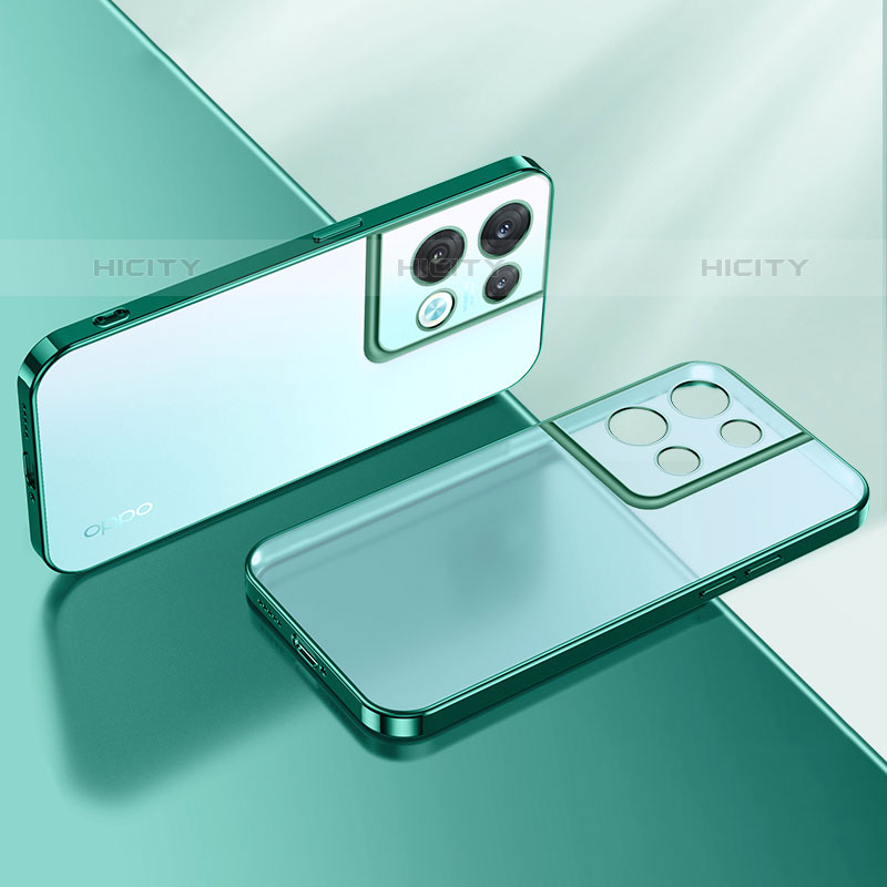 Funda Silicona Ultrafina Carcasa Transparente H01 para Oppo Reno8 5G Verde