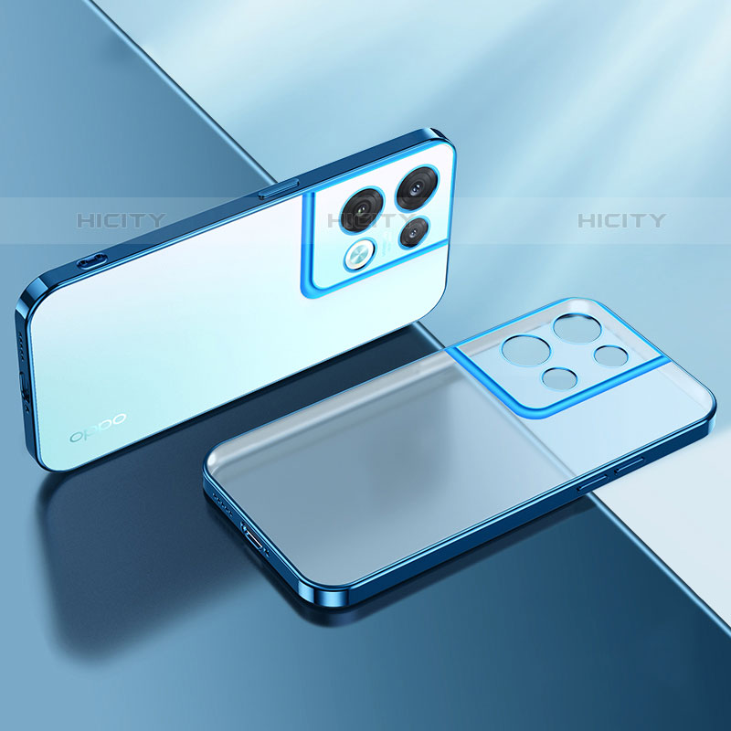 Funda Silicona Ultrafina Carcasa Transparente H01 para Oppo Reno9 Pro 5G Azul