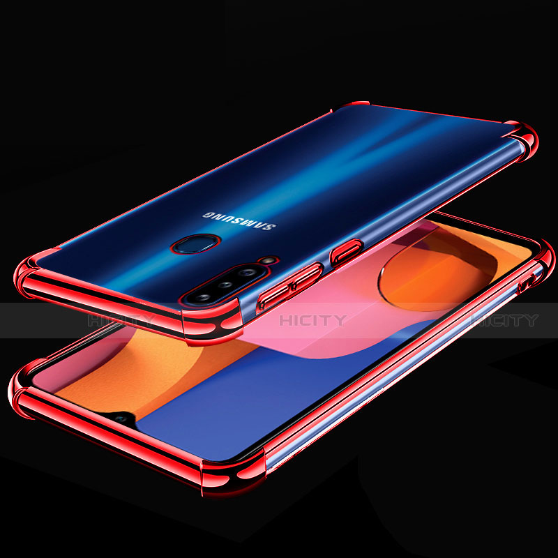 Funda Silicona Ultrafina Carcasa Transparente H01 para Samsung Galaxy A20s Rojo