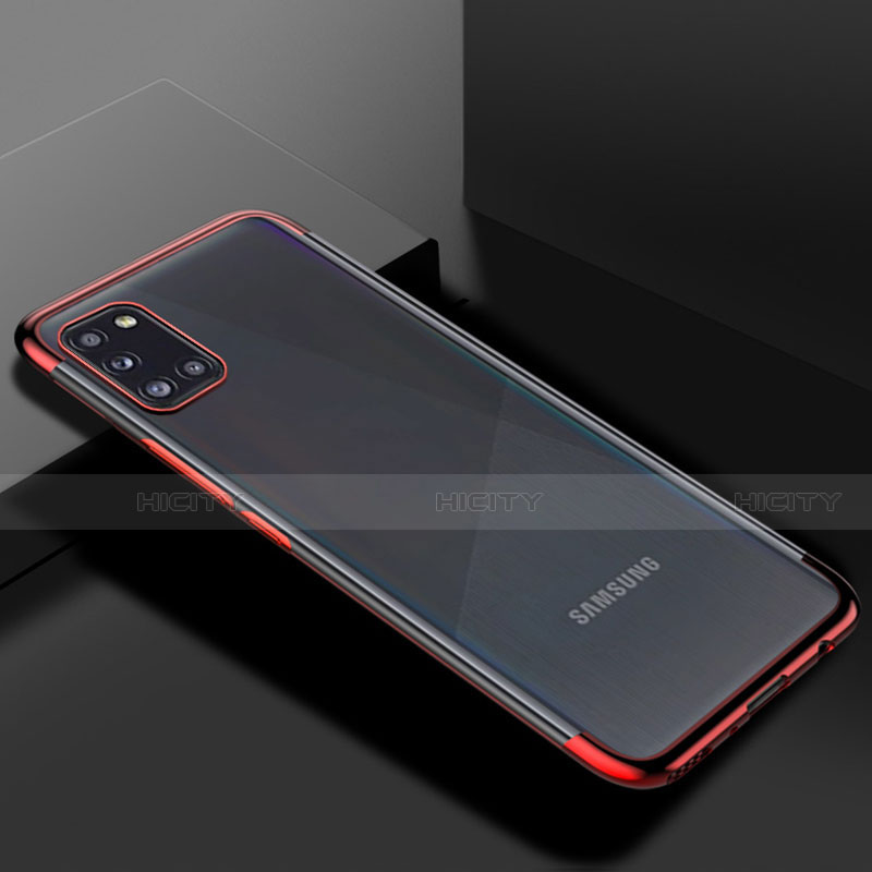 Funda Silicona Ultrafina Carcasa Transparente H01 para Samsung Galaxy A31 Rojo