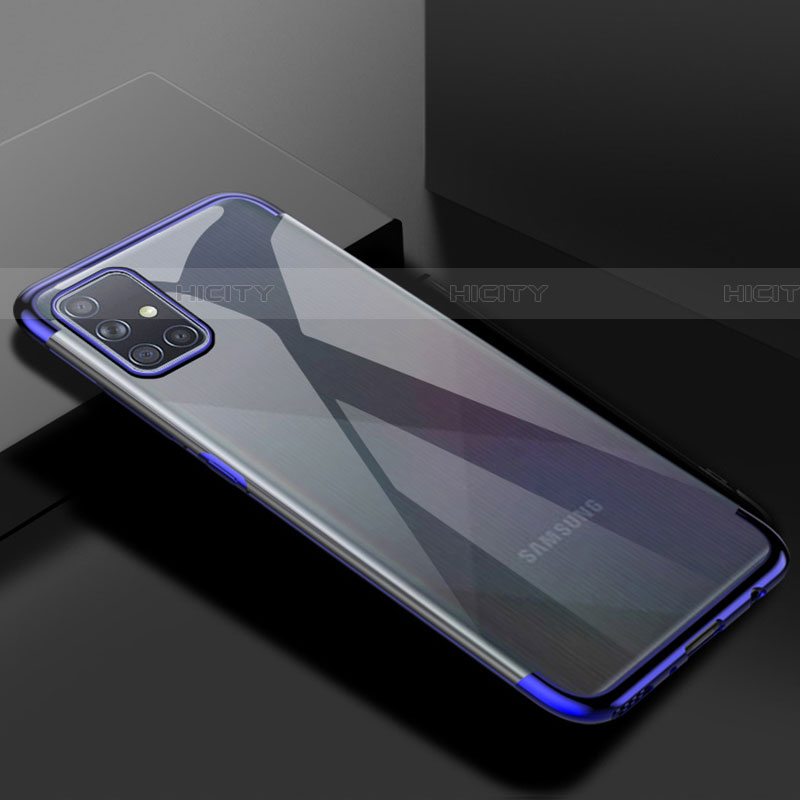 Funda Silicona Ultrafina Carcasa Transparente H01 para Samsung Galaxy A71 5G Azul