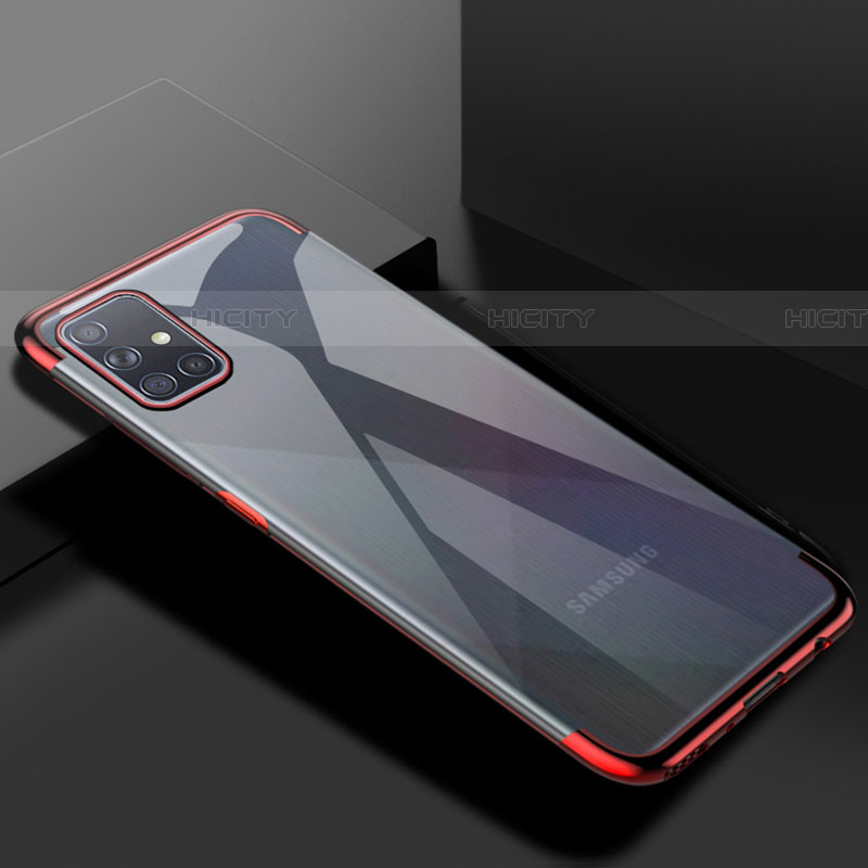 Funda Silicona Ultrafina Carcasa Transparente H01 para Samsung Galaxy A71 5G Rojo