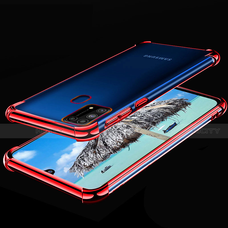 Funda Silicona Ultrafina Carcasa Transparente H01 para Samsung Galaxy M21s Rojo