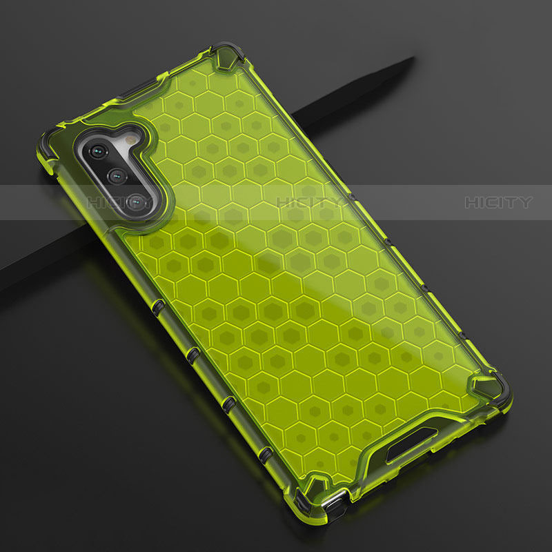 Funda Silicona Ultrafina Carcasa Transparente H01 para Samsung Galaxy Note 10 Verde