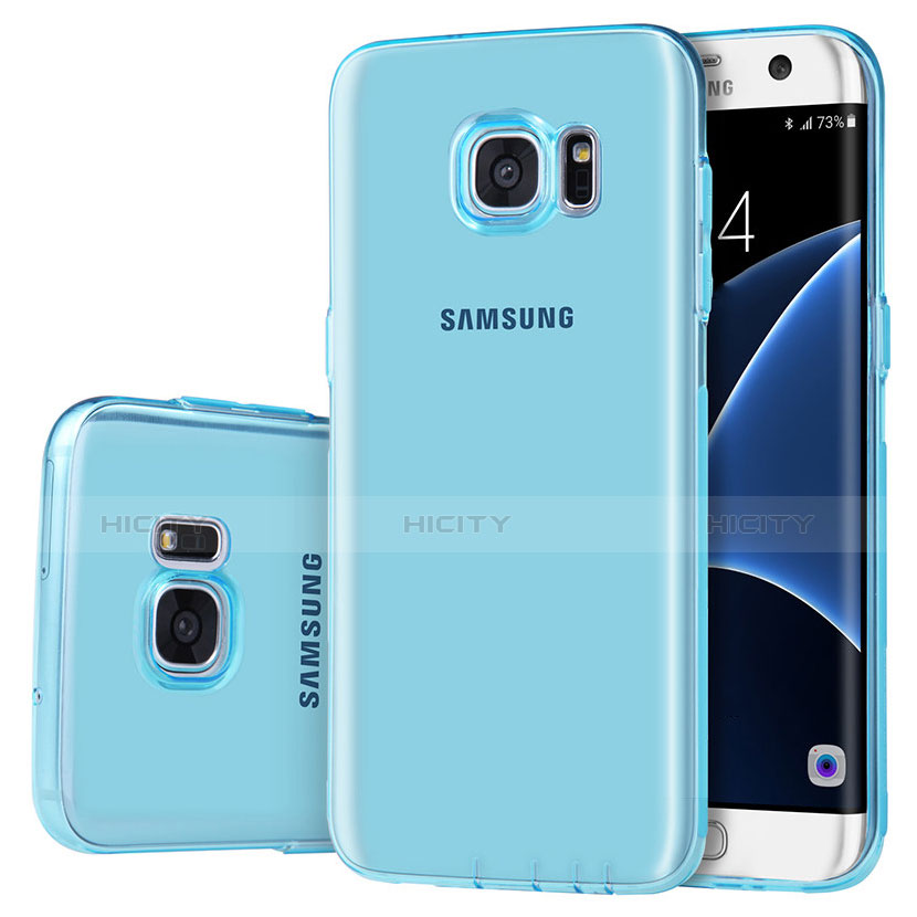 Funda Silicona Ultrafina Carcasa Transparente H01 para Samsung Galaxy S7 Edge G935F Azul