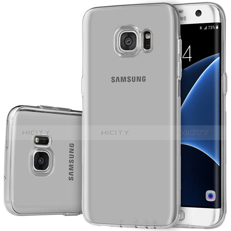 Funda Silicona Ultrafina Carcasa Transparente H01 para Samsung Galaxy S7 Edge G935F Gris