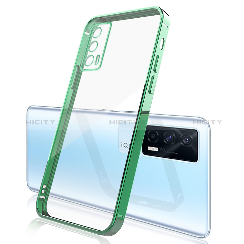 Funda Silicona Ultrafina Carcasa Transparente H01 para Vivo iQOO 7 India 5G Verde