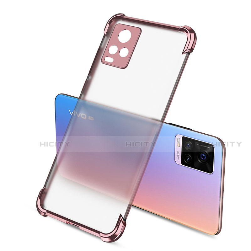 Funda Silicona Ultrafina Carcasa Transparente H01 para Vivo V20 Pro 5G Oro Rosa