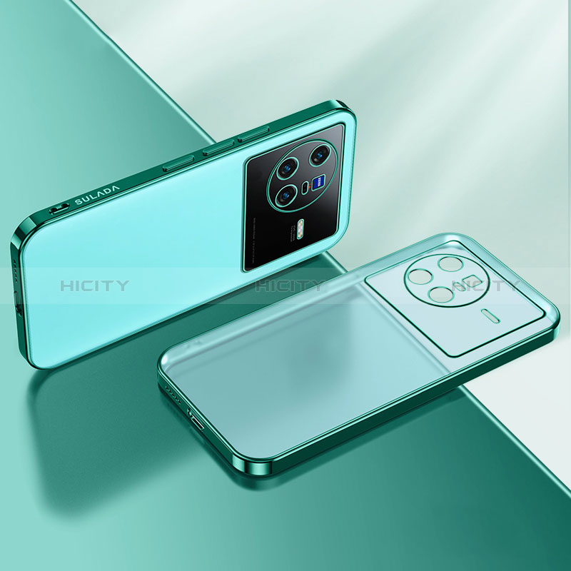 Funda Silicona Ultrafina Carcasa Transparente H01 para Vivo X80 5G Verde