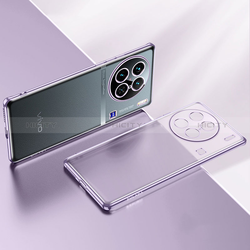 Funda Silicona Ultrafina Carcasa Transparente H01 para Vivo X90 Pro+ Plus 5G Morado