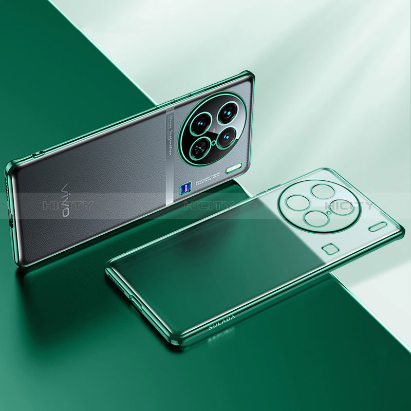 Funda Silicona Ultrafina Carcasa Transparente H01 para Vivo X90 Pro+ Plus 5G Verde