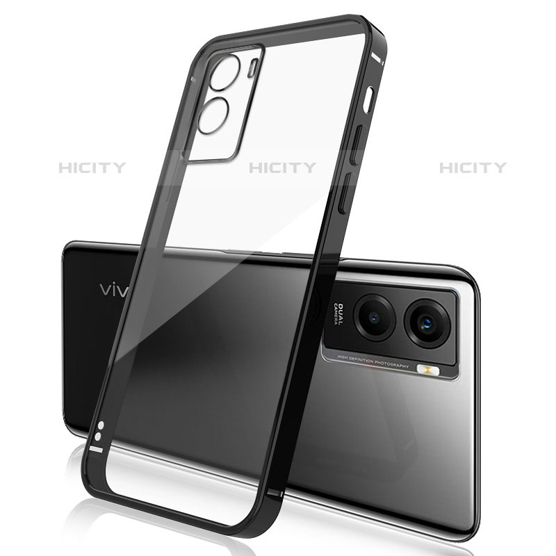 Funda Silicona Ultrafina Carcasa Transparente H01 para Vivo Y55s (2021) Negro