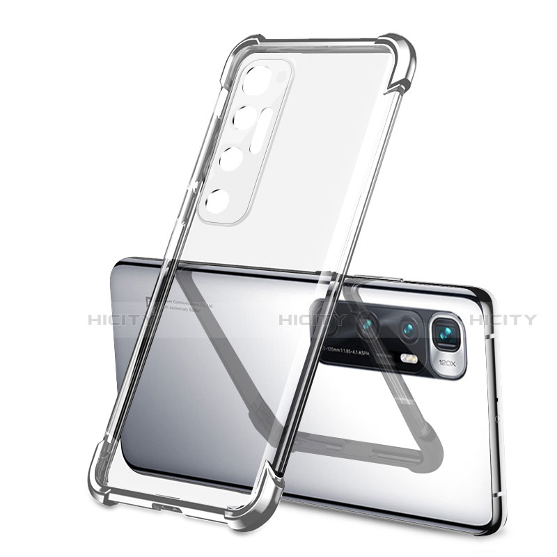 Funda Silicona Ultrafina Carcasa Transparente H01 para Xiaomi Mi 10 Ultra Plata