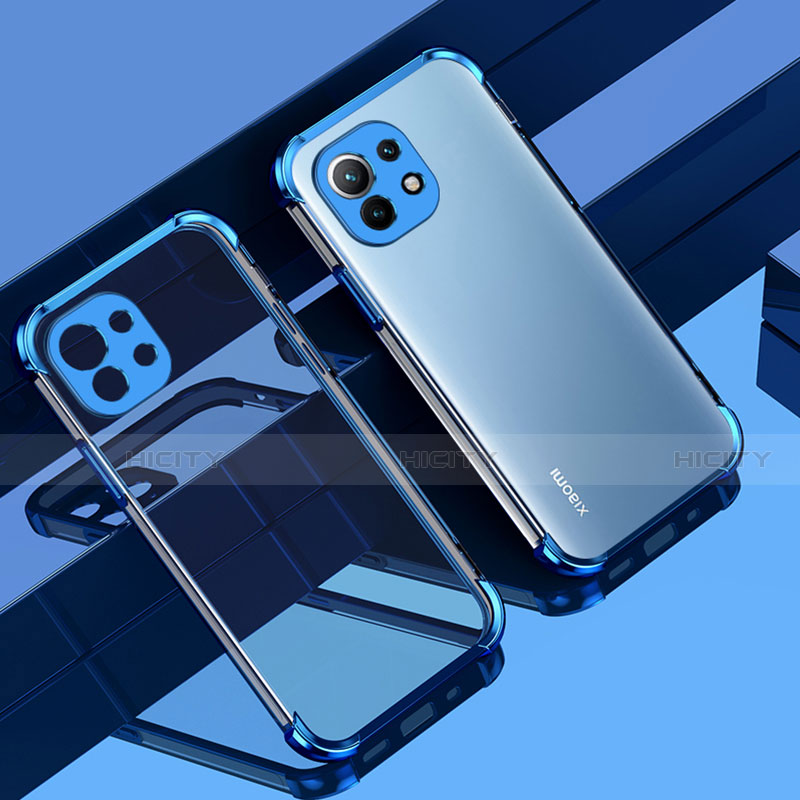 Funda Silicona Ultrafina Carcasa Transparente H01 para Xiaomi Mi 11 Lite 4G Azul