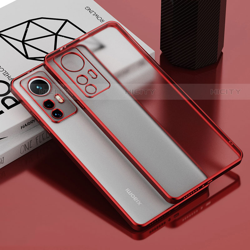 Funda Silicona Ultrafina Carcasa Transparente H01 para Xiaomi Mi 12X 5G Rojo
