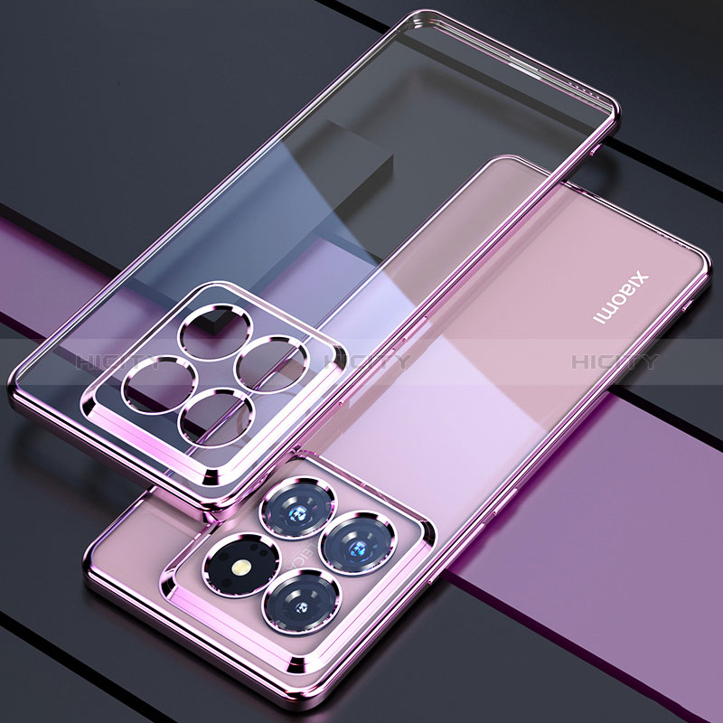 Funda Silicona Ultrafina Carcasa Transparente H01 para Xiaomi Mi 14 5G Morado