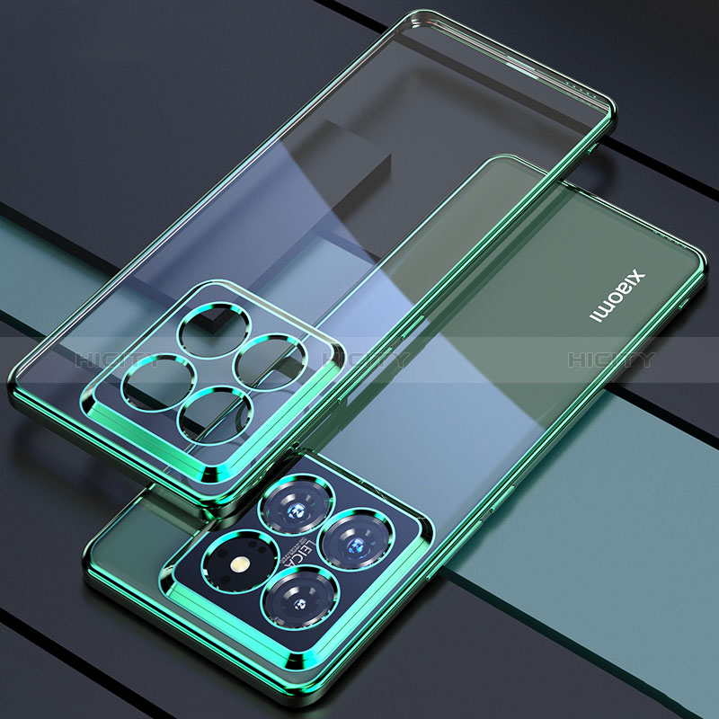 Funda Silicona Ultrafina Carcasa Transparente H01 para Xiaomi Mi 14 5G Verde