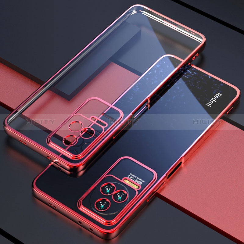 Funda Silicona Ultrafina Carcasa Transparente H01 para Xiaomi Redmi K50 Pro 5G Rojo