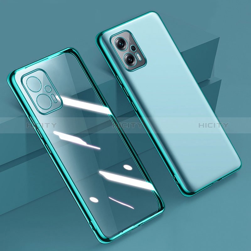 Funda Silicona Ultrafina Carcasa Transparente H01 para Xiaomi Redmi Note 11T Pro+ Plus 5G Verde