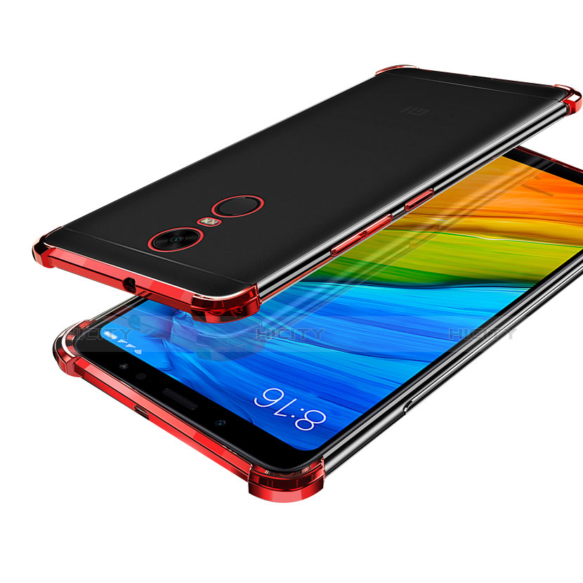 Funda Silicona Ultrafina Carcasa Transparente H01 para Xiaomi Redmi Note 5 Indian Version Rojo