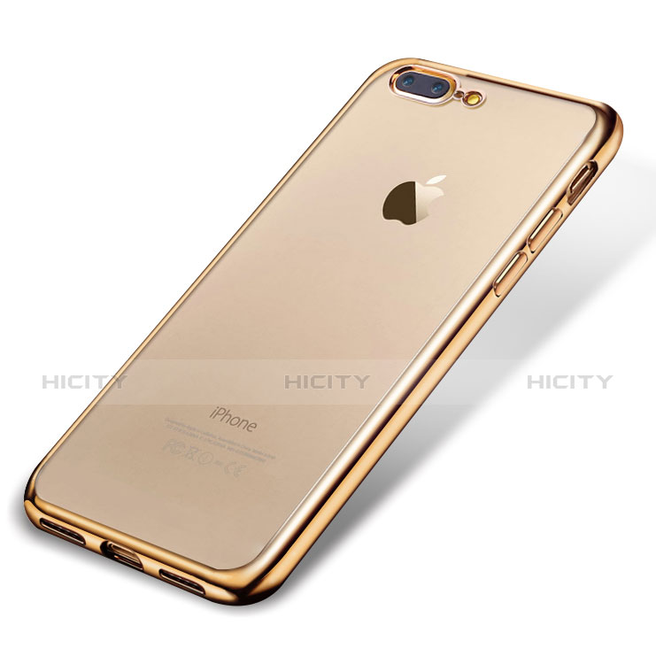 Funda Silicona Ultrafina Carcasa Transparente H02 para Apple iPhone 7 Plus Oro