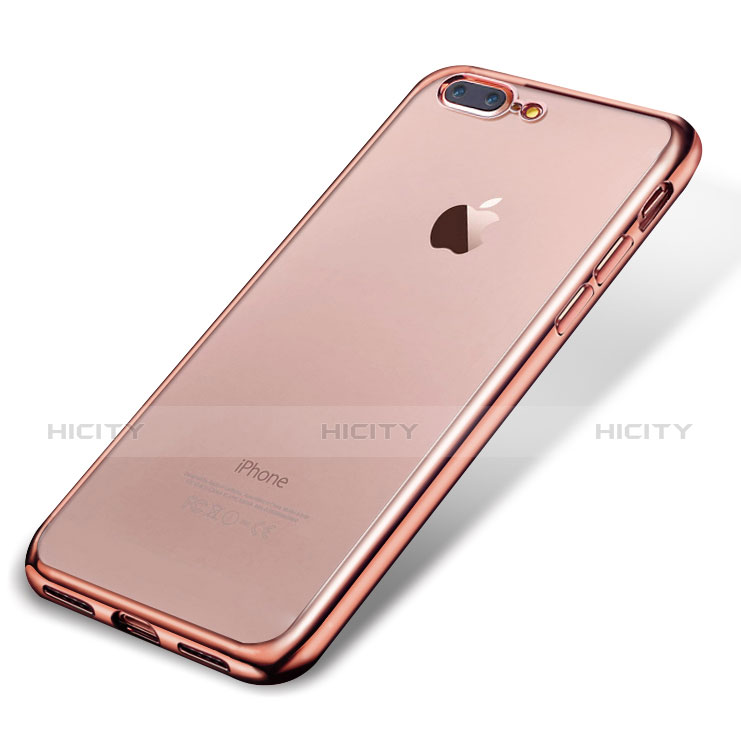 Funda Silicona Ultrafina Carcasa Transparente H02 para Apple iPhone 7 Plus Oro Rosa