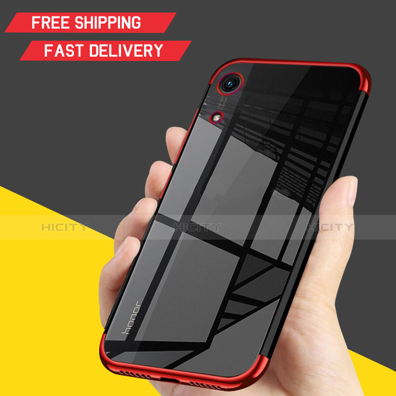 Funda Silicona Ultrafina Carcasa Transparente H02 para Huawei Honor Play 8A Rojo