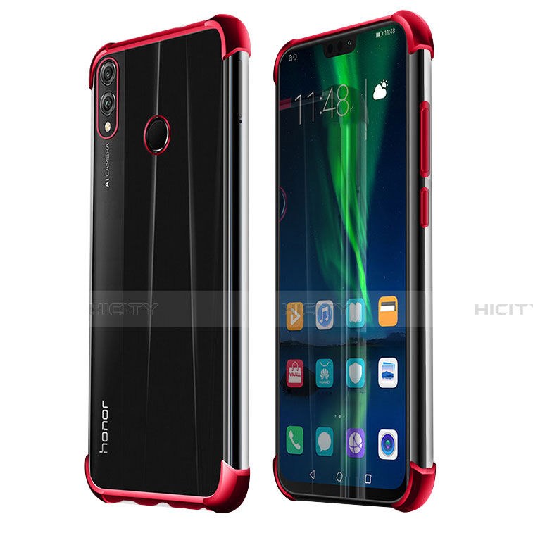 Funda Silicona Ultrafina Carcasa Transparente H02 para Huawei Honor V10 Lite Rojo