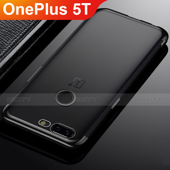 Funda Silicona Ultrafina Carcasa Transparente H02 para OnePlus 5T A5010 Negro