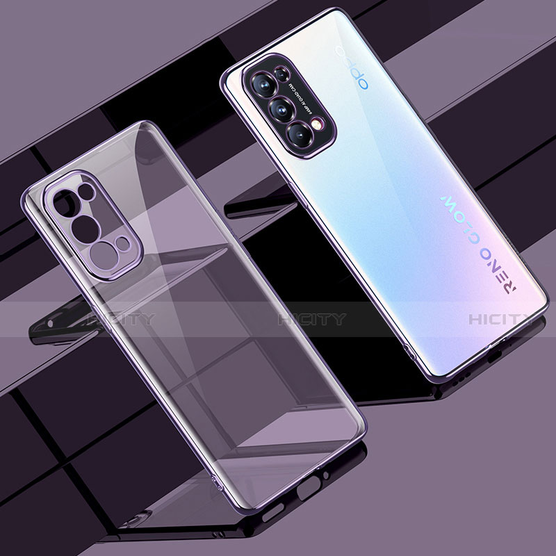 Funda Silicona Ultrafina Carcasa Transparente H02 para Oppo Find X3 Lite 5G Morado