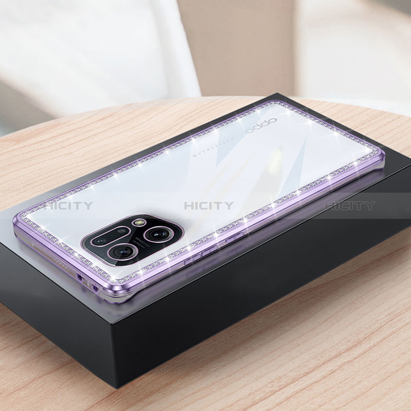 Funda Silicona Ultrafina Carcasa Transparente H02 para Oppo Find X5 5G Morado