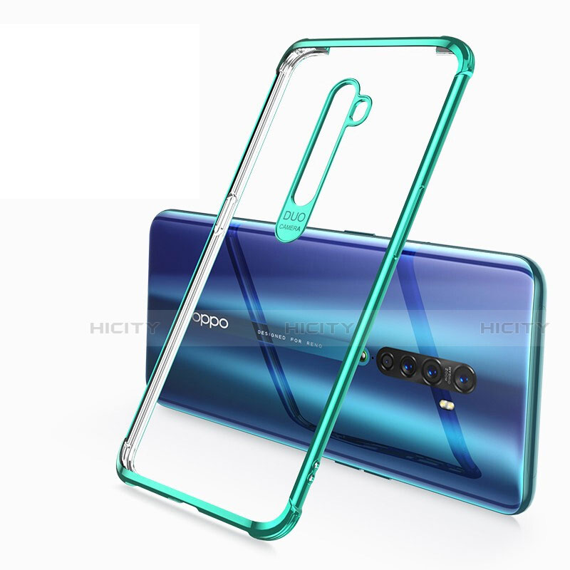 Funda Silicona Ultrafina Carcasa Transparente H02 para Oppo Reno2 Verde