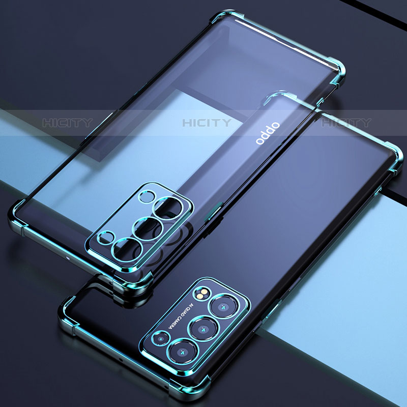 Funda Silicona Ultrafina Carcasa Transparente H02 para Oppo Reno6 Pro+ Plus 5G Verde