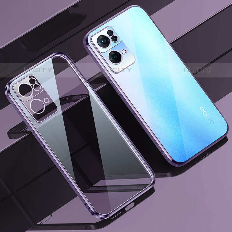 Funda Silicona Ultrafina Carcasa Transparente H02 para Oppo Reno7 Pro 5G Morado