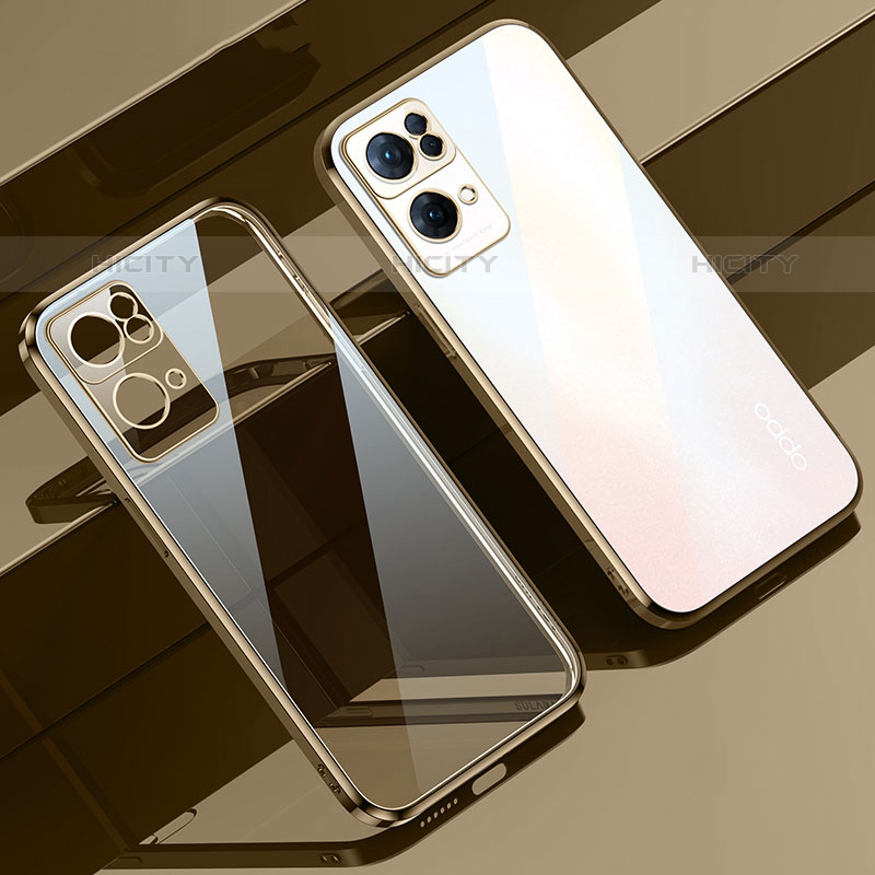 Funda Silicona Ultrafina Carcasa Transparente H02 para Oppo Reno7 Pro 5G Oro