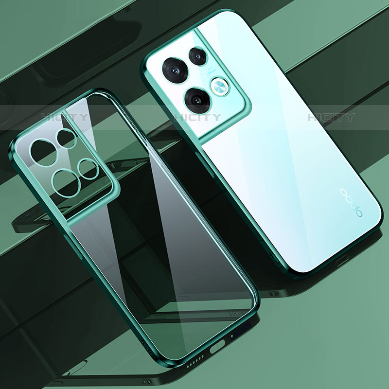 Funda Silicona Ultrafina Carcasa Transparente H02 para Oppo Reno8 Pro 5G Verde