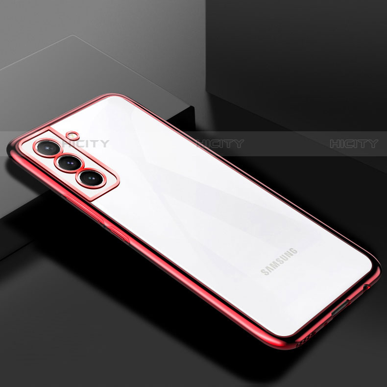 Funda Silicona Ultrafina Carcasa Transparente H02 para Samsung Galaxy S21 5G Rojo