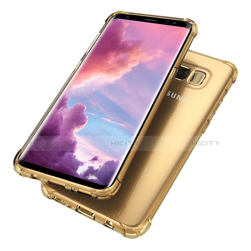 Funda Silicona Ultrafina Carcasa Transparente H02 para Samsung Galaxy S8 Plus Oro