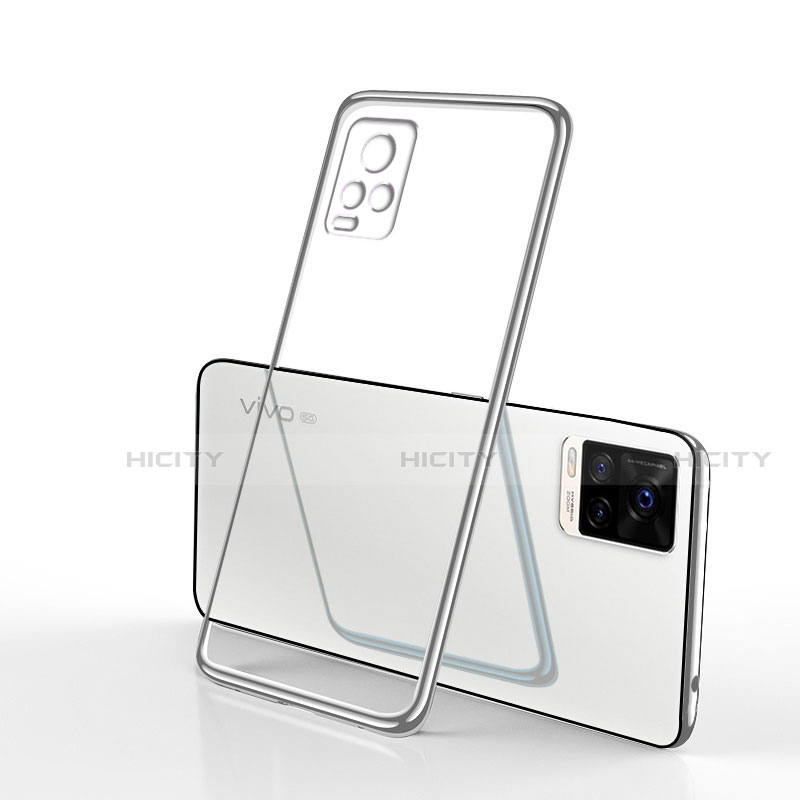 Funda Silicona Ultrafina Carcasa Transparente H02 para Vivo V20 Pro 5G Plata