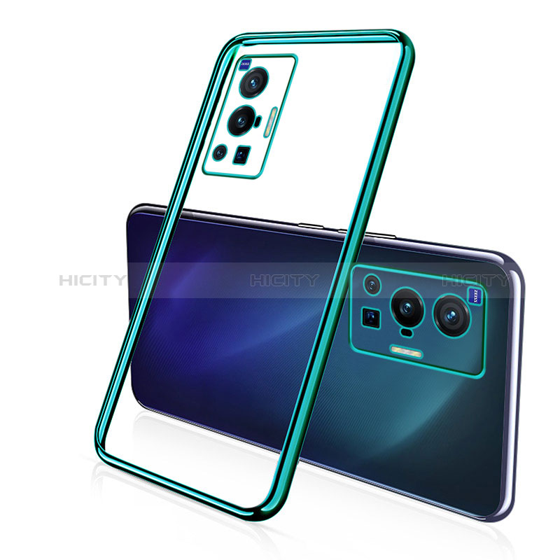 Funda Silicona Ultrafina Carcasa Transparente H02 para Vivo X70 Pro 5G Verde