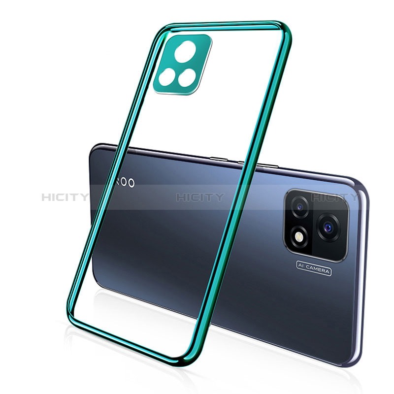 Funda Silicona Ultrafina Carcasa Transparente H02 para Vivo Y31s 5G Verde