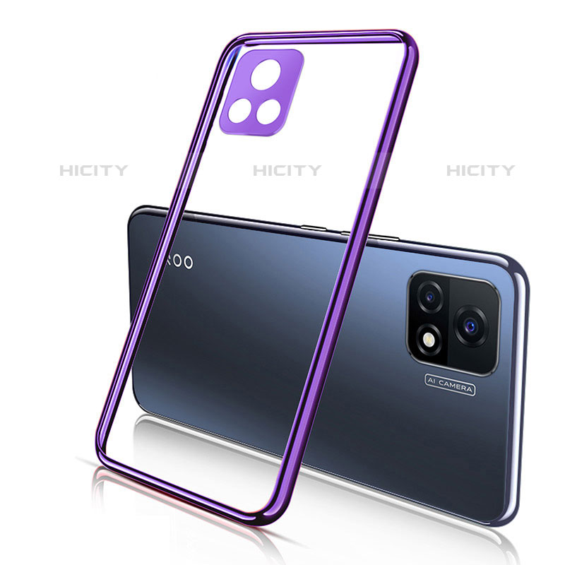 Funda Silicona Ultrafina Carcasa Transparente H02 para Vivo Y52s 5G Morado