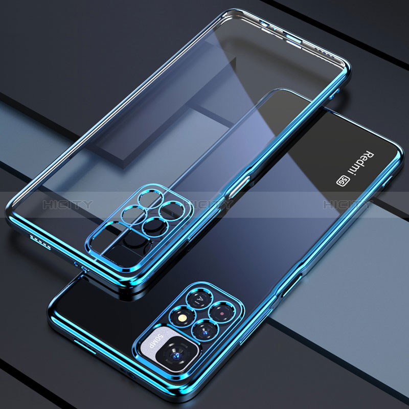 Funda Silicona Ultrafina Carcasa Transparente H02 para Xiaomi Redmi Note 11T 5G Azul