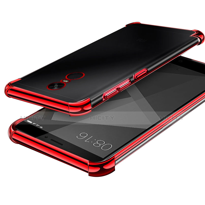 Funda Silicona Ultrafina Carcasa Transparente H02 para Xiaomi Redmi Note 4X High Edition Rojo