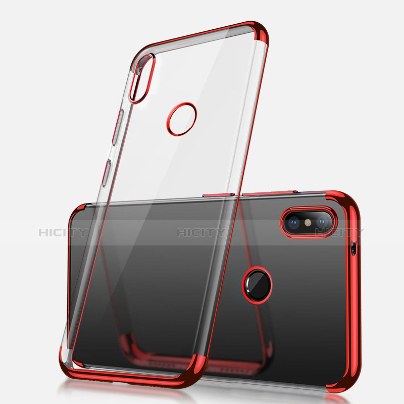 Funda Silicona Ultrafina Carcasa Transparente H02 para Xiaomi Redmi Note 5 Pro Rojo