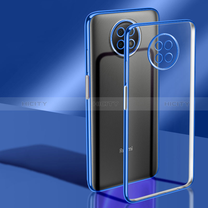 Funda Silicona Ultrafina Carcasa Transparente H02 para Xiaomi Redmi Note 9 5G Azul