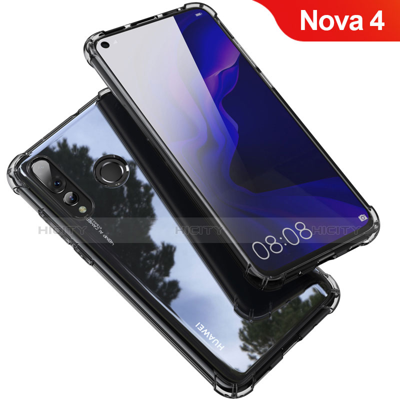 Funda Silicona Ultrafina Carcasa Transparente H03 para Huawei Nova 4 Gris